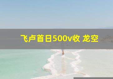 飞卢首日500v收 龙空